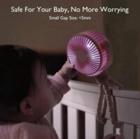 Momcozy PF001-PK10BA-A Hordozható Akkus ventilátor Ø 10cm - Rózsaszín