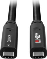 Lindy 43398 USB-C apa - USB-C apa 3.2 Gen 2 & DisplayPort 1.4 Hybrid Kábel 10m - Fekete