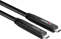 Lindy 43398 USB-C apa - USB-C apa 3.2 Gen 2 & DisplayPort 1.4 Hybrid Kábel 10m - Fekete