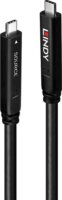 Lindy 43398 USB-C apa - USB-C apa 3.2 Gen 2 & DisplayPort 1.4 Hybrid Kábel 10m - Fekete
