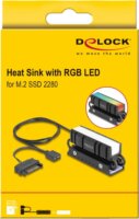 Delock 18460 RGB M.2 SSD Hűtőborda - Fekete