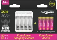 Ansmann 1001-0183 4x AA NiMH Akkumulátor töltő + 4db elem (3500mAh)