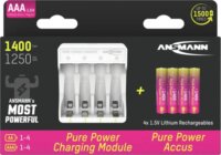 Ansmann 1001-0182 4x AAA NiMH Akkumulátor töltő + 4db elem (1400mAh)