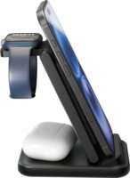 Goobay 77671 3in1 Qi Wireless Töltő 15W - Fekete