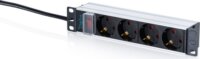 Digitus DN-95418-S 10" Rack 4 aljzatos Túlfeszültségvédő Elosztó 2m - Fekete / Fehér