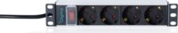 Digitus DN-95418-S 10" Rack 4 aljzatos Túlfeszültségvédő Elosztó 2m - Fekete / Fehér