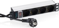 Digitus DN-95418-S 10" Rack 4 aljzatos Túlfeszültségvédő Elosztó 2m - Fekete / Fehér