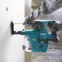 Makita DHR243JWX2 Akkus Fúró-Vésőkalapács + 2x 18V Akku + Koffer + Porelszívó egység