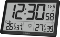 Kienzle Jumbo NEO LCD Rádióvezérelt fali óra időjárás-állomással 1 külső szenzorral - Fekete