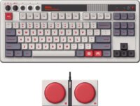 8BitDo Retro 87 N Edition Mechanikus Tri-Mode Wireless Gaming Billentyűzet US - Szürke/Fehér/Piros