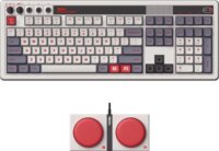 8BitDo Retro 108 N Edition Mechanikus Tri-Mode Wireless Gaming Billentyűzet US - Szürke/Fehér/Piros
