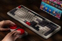8BitDo Retro 108 N Edition Mechanikus Tri-Mode Wireless Gaming Billentyűzet US - Szürke/Fehér/Piros