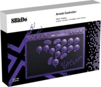 8BitDo Arcade Stick All-Button Signature Edition Tri-Mode Wireless Gaming Kontroller (PC / Switch) - Átlátszó/Lila
