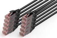Digitus DK-1617-010-OD-10 U/UTP CAT6 RJ45 Patch kábel 1m - Fekete (10db/csomag)