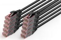 Digitus DK-1617-020-OD-10 U/UTP CAT6 RJ45 Patch kábel 2m - Fekete (10db/csomag)