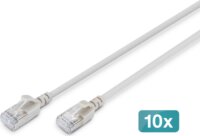 Digitus DK-1632-A-005S-10 F/FTP CAT6A RJ45 Patch kábel 0,5m - Szürke (10db/csomag)