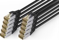 Digitus DK-1644-A-010-OD-10 S/FTP CAT6A RJ45 Patch kábel 1m - Fekete (10db/csomag)
