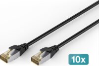 Digitus DK-1644-A-010-OD-10 S/FTP CAT6A RJ45 Patch kábel 1m - Fekete (10db/csomag)