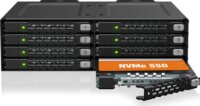 Icy Dock MB998V4P-B ToughArmor 8x 2.5" U.2/U.3 NVMe SSD Hot-Swap Beépítő Keret 5.25" - Fekete