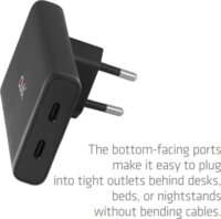Club 3D CAC-1935 2x USB-C Hálózati Gyorstöltő Adapter 65W - Fekete