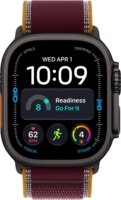 Apple Watch Ultra 4 Cellular Okosóra 49mm S/M Burgundi Trail Loop Szíjjal - Fekete / Titán