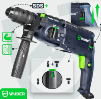 Wuber W28920 SDS-PLUS Elektromos Fúró-Vésőkalapács 2500 Watt Kofferben