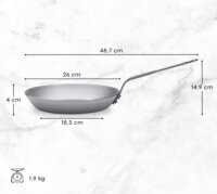 De Buyer Mineral B Rozsdamentes acél Univerzális serpenyő - Ezüst 26cm