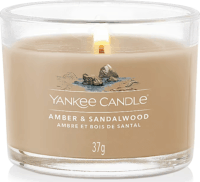 Yankee Candle Amber & Sandalwood - Borostyán & Szantál Illatgyertya 37g - Bézs