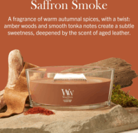 WoodWick Saffron Smoke - Sáfrányfüst Illatgyertya 453g - Barna