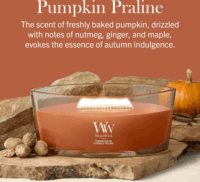 WoodWick Pumpkin Praline - Tökös Praliné Illatgyertya 453g - Barna
