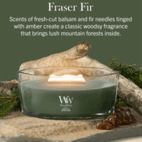 WoodWick Fraser Fir - Fraser Fenyő Illatgyertya 453g - Zöld
