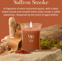WoodWick Saffron Smoke - Sáfrányfüst Illatgyertya 609g - Barna