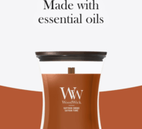 WoodWick Saffron Smoke - Sáfrányfüst Illatgyertya 609g - Barna