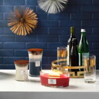 WoodWick White Teak - Fehér Teakfa Illatgyertya 275g - Bézs