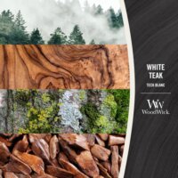 WoodWick White Teak - Fehér Teakfa Illatgyertya 275g - Bézs