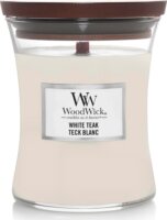 WoodWick White Teak - Fehér Teakfa Illatgyertya 275g - Bézs
