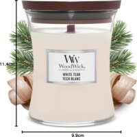 WoodWick White Teak - Fehér Teakfa Illatgyertya 275g - Bézs