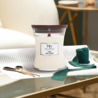 WoodWick Coastal Sunset - Tengerparti Naplemente Illatgyertya 275g - Rózsaszín