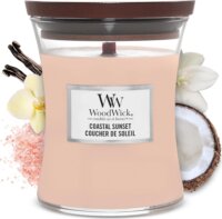 WoodWick Coastal Sunset - Tengerparti Naplemente Illatgyertya 275g - Rózsaszín