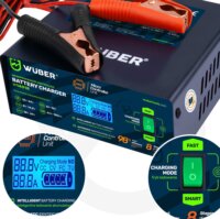 Wuber W14018 mikroprocesszoros Autó Akkumulátor töltő 10A 6-150 Ah