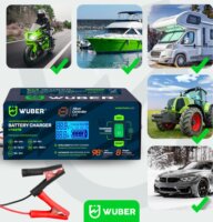 Wuber W14018 mikroprocesszoros Autó Akkumulátor töltő 10A 6-150 Ah