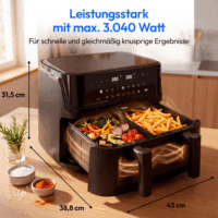 Medion MD100057 Life P25 XXL Flex M AirFryer Forrólevegős sütő 10,8L 3040 Watt - Fekete