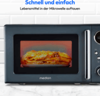 Medion MD15000 Retro Szabadonálló Mikrohullámú sütő 20L 800W -Szürkes