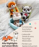 Nici Alvó Kisróka Levéllel Plüssfigura 12 cm
