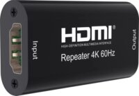 PremiumCord KHREP06 HDMI 2.0 4K60Hz Jelerősítő Repeater 40m - Fekete