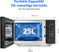 Medion MD12041 Szabadonáló Mikrohullámú sütő 25L 900W - Fekete