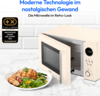 Medion MD15000 Retro Szabadonálló Mikrohullámú sütő 20L 800W - Bézs