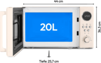 Medion MD15000 Retro Szabadonálló Mikrohullámú sütő 20L 800W - Bézs