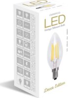 Platinet OMEGA LED FILAMENT Gyertya izzó 4W 400lm 2800K E14 - Meleg fehér