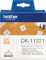 BROTHER Etikett címke DK-11221 Négyzet alakú Elővágott (stancolt), Fehér alapon fekete 1000 db